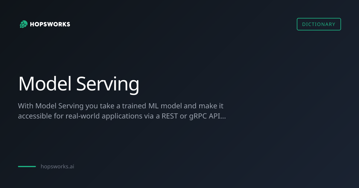 Model Serving - MLOps Dictionary | Hopsworks