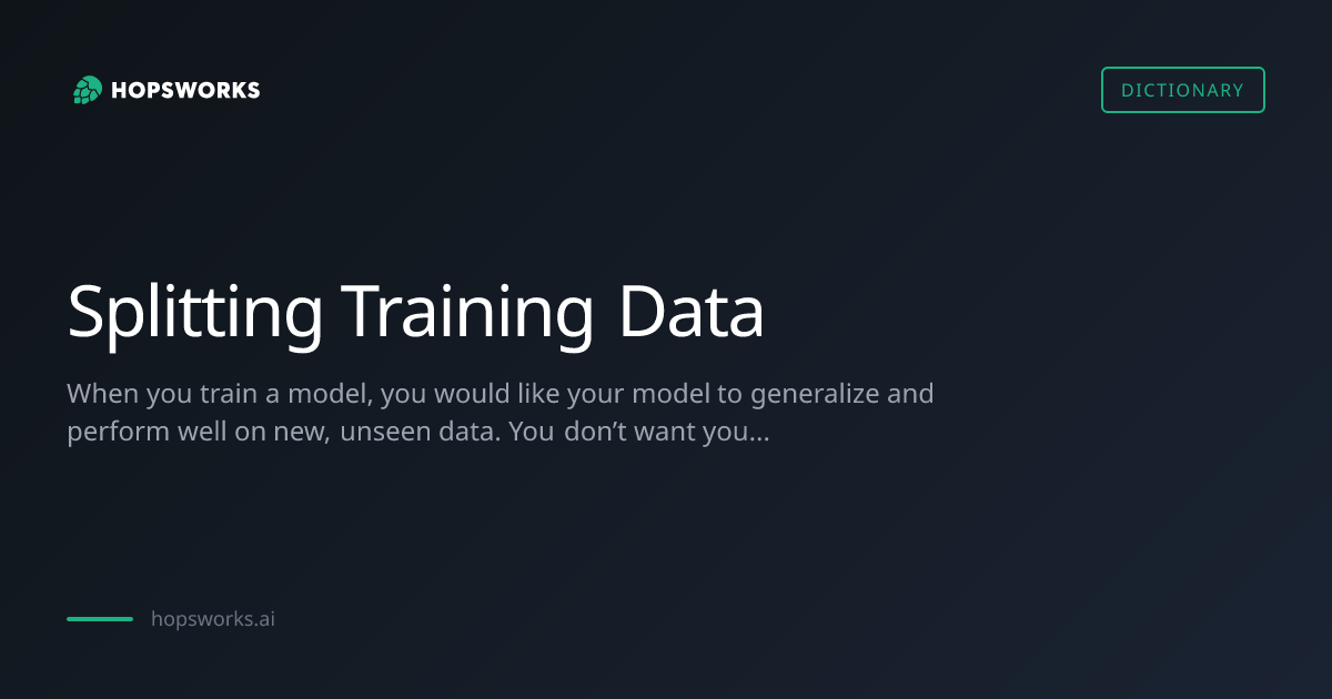 Splitting Training Data - MLOps Dictionary | Hopsworks