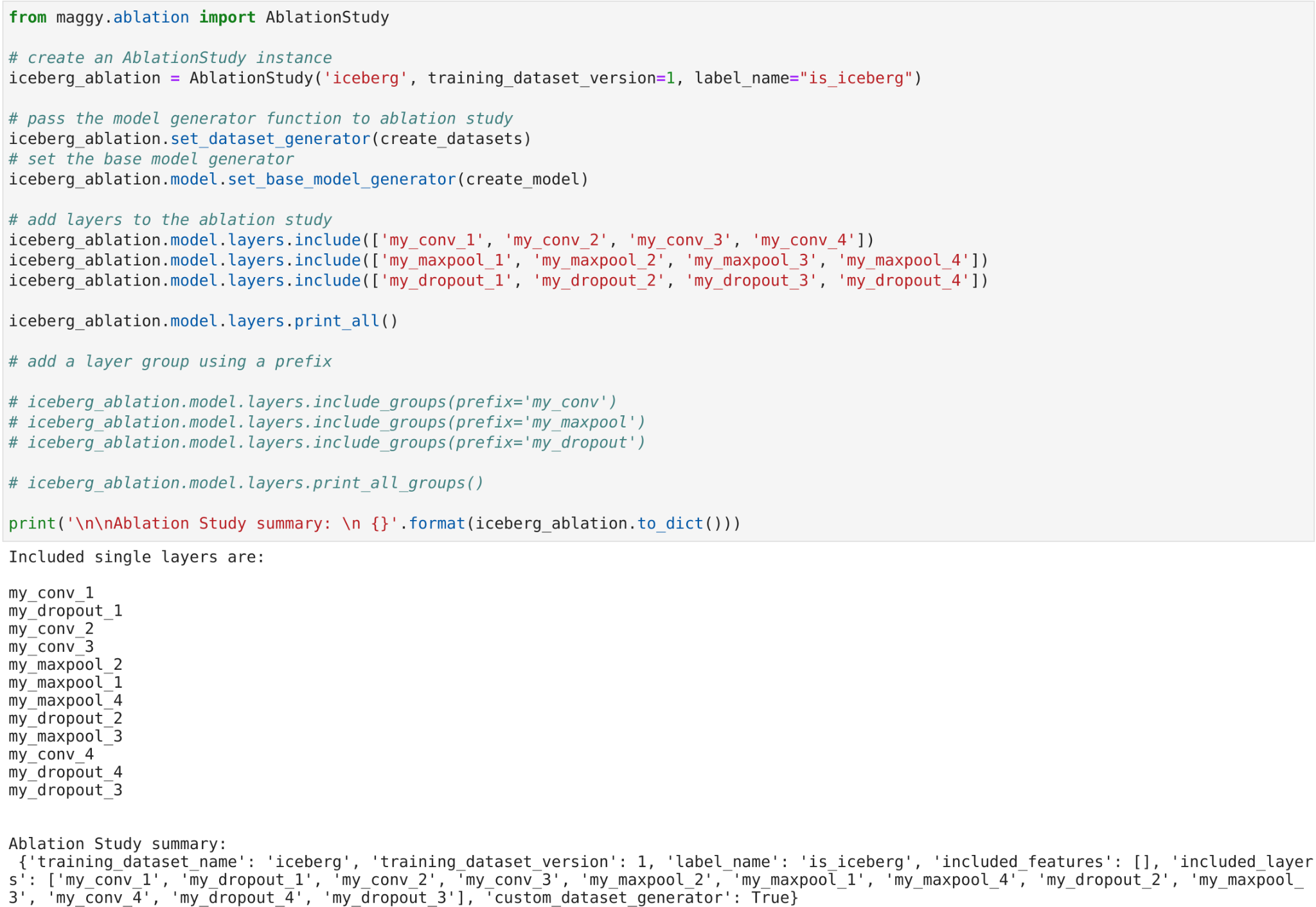 Maggy ablation study configuration code